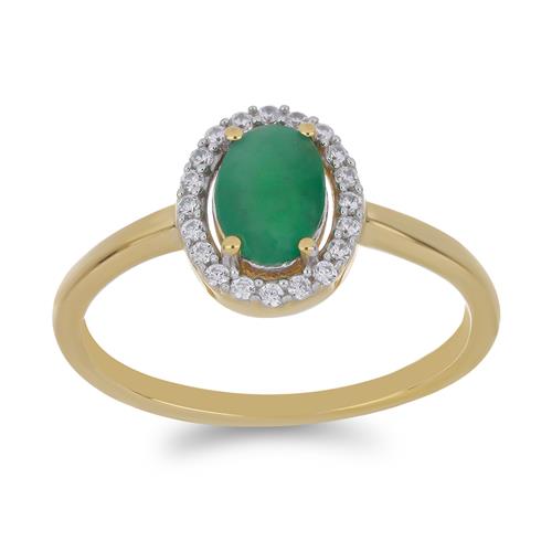 BUY 925 SILVER EMERALD TRANSPARENT GEMSTONE RING